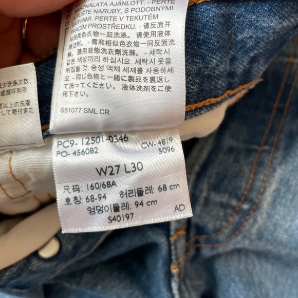 Levi’s 501 Straight Leg High Waisted Jeans Sz 27 - Picture 6 of 9